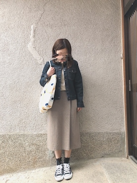 「CONVERSE（コンバース）のCONVERSE ALL STAR　ハイカットスニーカー（スニーカー）」を使った、もぴこさん（レディース・160cm）の春コーディネート