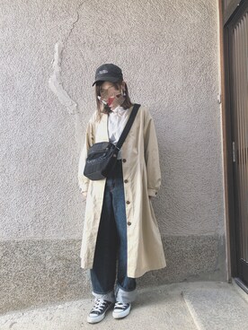 「CONVERSE（コンバース）のCONVERSE ALL STAR　ハイカットスニーカー（スニーカー）」を使った、もぴこさん（レディース・160cm）の春コーディネート