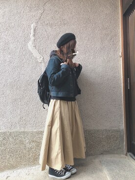 「CONVERSE（コンバース）のCONVERSE ALL STAR　ハイカットスニーカー（スニーカー）」を使った、もぴこさん（レディース・160cm）の春コーディネート