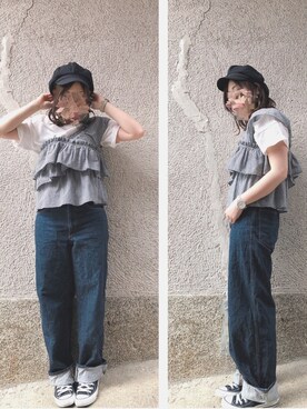 「CONVERSE（コンバース）のCONVERSE ALL STAR　ハイカットスニーカー（スニーカー）」を使った、もぴこさん（レディース・160cm）の春コーディネート