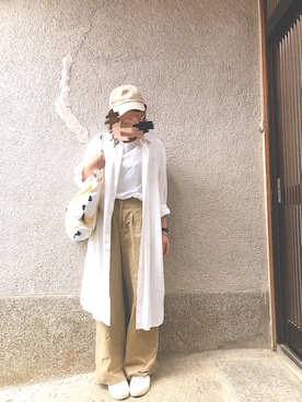 「QUEENHEAD（クイーンヘッド）のアイテム（キャップ）」を使った、もぴこさん（レディース・160cm）の秋コーディネート