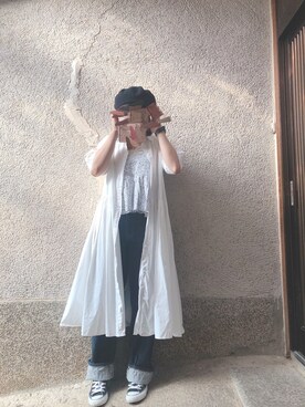 「CONVERSE（コンバース）のCONVERSE ALL STAR　ハイカットスニーカー（スニーカー）」を使った、もぴこさん（レディース・160cm）の秋コーディネート