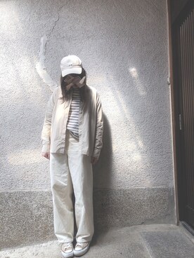 「AIM（エイム）のアイテム（帽子）」を使った、もぴこさん（レディース・160cm）の春コーディネート