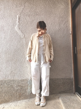 「春めきシューズ」｜「アイテム（オールインワン・サロペット）」を使った、もぴこさん（レディース・160cm）の春コーディネート
