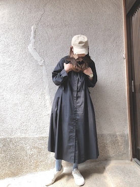 「QUEENHEAD（クイーンヘッド）のアイテム（キャップ）」を使った、もぴこさん（レディース・160cm）の春コーディネート