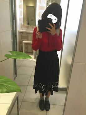 「ベロアスカート」｜「アイテム（その他シューズ）」を使った、Chihoさん（レディース・160cm）の秋コーディネート