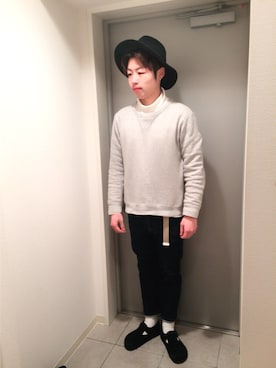 「BACK NUMBER（バックナンバー）のアイテム（スウェット）」を使った、おーしゃんさん（メンズ・169cm）の冬コーディネート