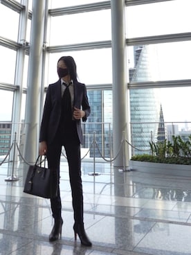 「スーツコーデ」｜Lin-coさん（レディース・172cm）の冬コーディネート