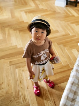 「CROSS（クロス）のアイテム」を使った、fujibearさん（キッズ・100cm）の秋コーディネート