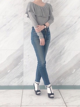 「フリルトップス」｜yako11111さん（レディース・161cm）の春コーディネート