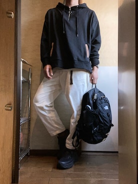 「アイテム（ソックス/靴下、ブラウン系）」を使った、HiroRinさん（メンズ・176cm）の秋コーディネート