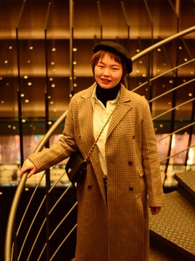 「NICE CLAUP（ナイスクラップ）のアイテム（ピーコート）」を使った、兔子酱兔子酱さん（レディース・166cm）の冬コーディネート