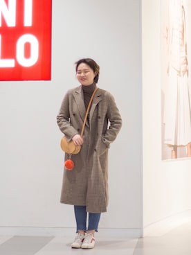 「NICE CLAUP（ナイスクラップ）のアイテム（ピーコート）」を使った、兔子酱兔子酱さん（レディース・166cm）の冬コーディネート