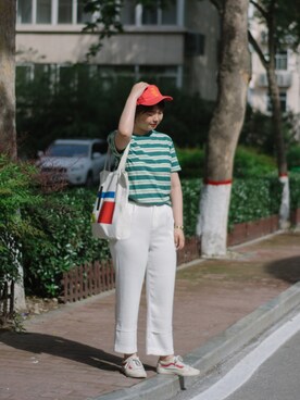 「TYAKASHAのアイテム（帽子）」を使った、兔子酱兔子酱さん（レディース・166cm）の春コーディネート