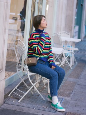 「MARC JACOBS（マークジェイコブス）のアイテム（クラッチバッグ）」を使った、兔子酱兔子酱さん（レディース・166cm）の秋コーディネート