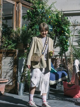「MARC JACOBS（マークジェイコブス）のアイテム（クラッチバッグ）」を使った、兔子酱兔子酱さん（レディース・166cm）の秋コーディネート