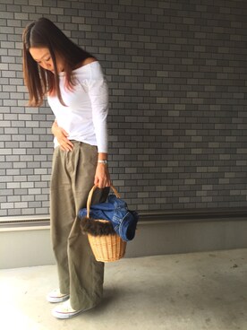 「カーキパンツ」｜coccoooooさん（レディース・163cm）の秋コーディネート