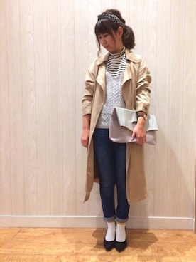 「ニットキャミソール」｜「アイテム（アンサンブル）」を使った、チエさん（レディース・156cm）の冬コーディネート