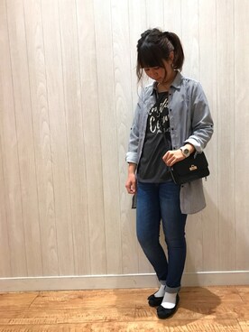 「DRESKIP（ドレスキップ）のアイテム（バレエシューズ）」を使った、チエさん（レディース・156cm）の春コーディネート