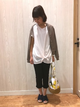 「ベルイエロー」｜「アイテム（ブルゾン）」を使った、チエさん（レディース・156cm）の春コーディネート