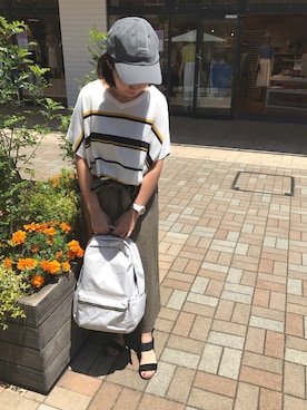 「DRESKIP（ドレスキップ）のアイテム（キャップ）」を使った、チエさん（レディース・156cm）の夏コーディネート