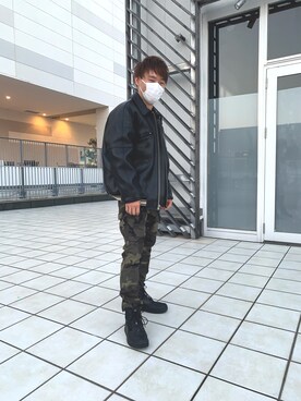 「細身」｜「アイテム（その他アウター）」を使った、RYOさん（メンズ・163cm）の秋コーディネート