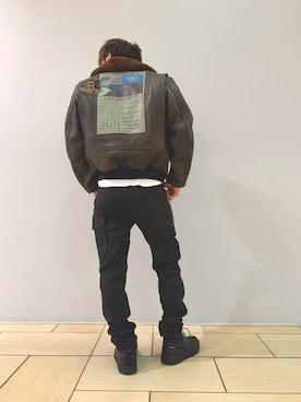 「細身」｜「アイテム（その他アウター）」を使った、RYOさん（メンズ・163cm）の秋コーディネート