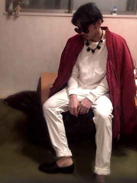 「PUNYUS（プニュズ）のアイテム（MA-1）」を使った、PANDAさん（メンズ・177cm）の冬コーディネート