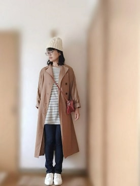 「オックスフォードシューズ」｜「アイテム（トレンチコート）」を使った、matinさん（レディース・163cm）の秋コーディネート