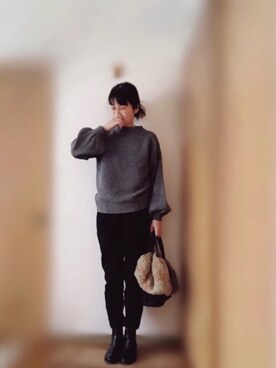 「バルーンスリーブ」｜matinさん（レディース・163cm）の冬コーディネート