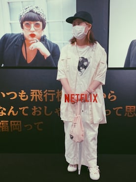「antiqua」｜「アイテム（サロペット/オーバーオール）」を使った、ぱぁさん（レディース・160cm）の夏コーディネート