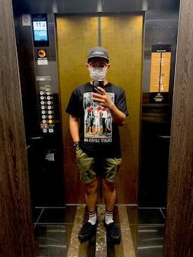 「LMCのアイテム（帽子）」を使った、ごっさんさん（メンズ・173cm）の夏コーディネート