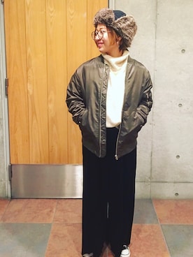 真依子さん（レディース・152cm）の冬コーディネート