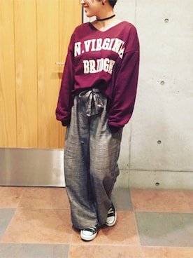 真依子さん（レディース・152cm）の冬コーディネート