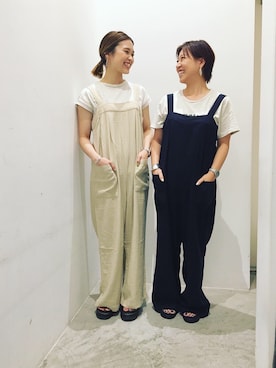 「ラフスタイル」｜「アイテム（オールインワン・サロペット）」を使った、真依子さん（レディース・152cm）の夏コーディネート