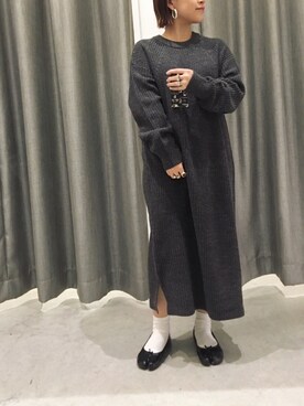 真依子さん（レディース・152cm）の冬コーディネート