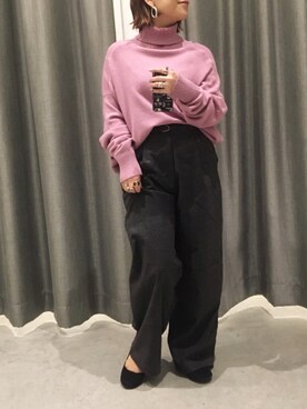 真依子さん（レディース・152cm）の冬コーディネート