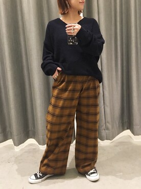 真依子さん（レディース・152cm）の冬コーディネート