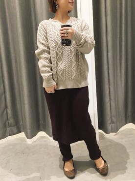 真依子さん（レディース・152cm）の冬コーディネート