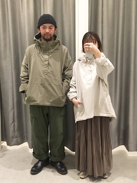 「AMERICAN HOLIC（アメリカンホリック）のソフトプリーツギャザーロングスカート① ＊（スカート）」を使った、真依子さん（レディース・152cm）の春コーディネート