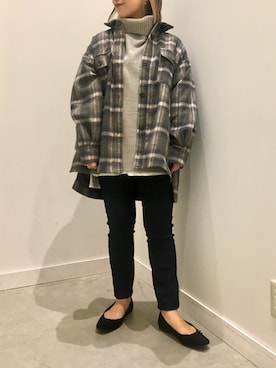 「スキニー　黒」｜真依子さん（レディース・152cm）の冬コーディネート