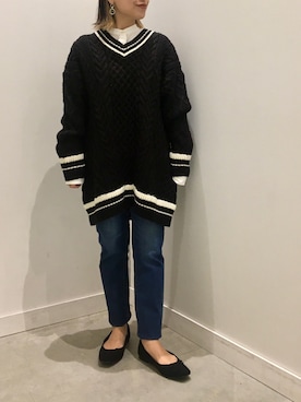 真依子さん（レディース・152cm）の冬コーディネート