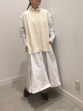 「新作」｜「アイテム（シャツワンピース）」を使った、真依子さん（レディース・152cm）の冬コーディネート