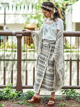 「goa（ゴア）のアイテム」を使った、goa-snapさん（レディース・165cm）の夏コーディネート