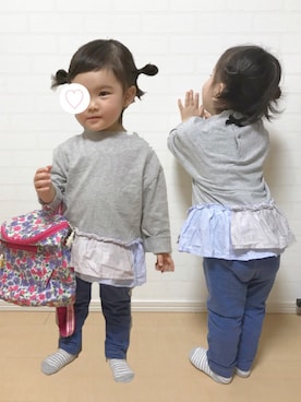 「fafa（フェフェ）のアイテム（バッグ）」を使った、yuzuzuさん（キッズ・80cm）の春コーディネート