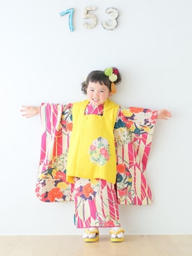 「おんなのこコーデ」｜「アイテム（浴衣）」を使った、yuzuzuさん（キッズ・90cm）の春コーディネート