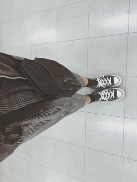 「NIKE(ナイキ)のアイテム(ショルダーバッグ)」を使った、kotone haradaさん(レディース・158cm)の冬コーディネート