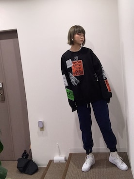 「いつもありがとうございます」｜「アイテム（スウェットパンツ）」を使った、영화さん（レディース・166cm）の秋コーディネート