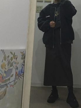 「me+em select（ミームセレクト）のアイテム（その他アウター）」を使った、영화さん（レディース・166cm）の冬コーディネート