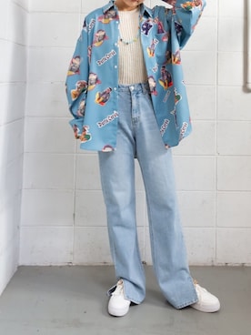 「アイテム（スリッポン）」を使った、영화さん（レディース・166cm）の春コーディネート